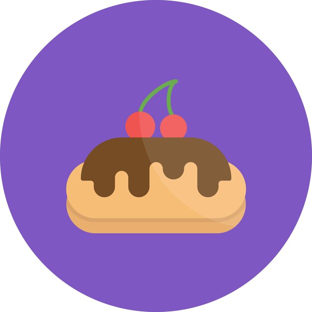 Ilustración plana de pastel de chocolate