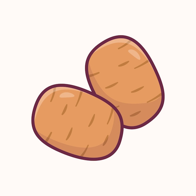 Ilustración plana de patatas y verduras Ilustración vectorial de alimentos saludables para verduras