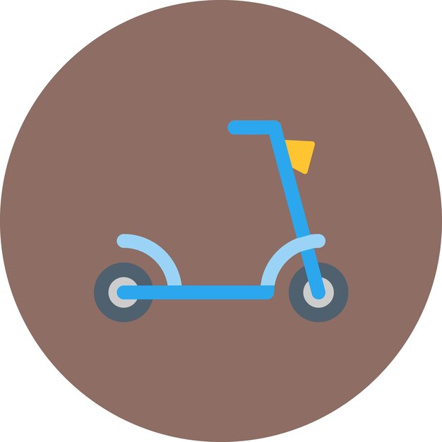 Ilustración plana de patinete
