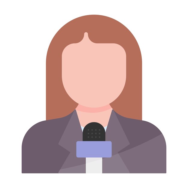 Ilustración plana de una periodista