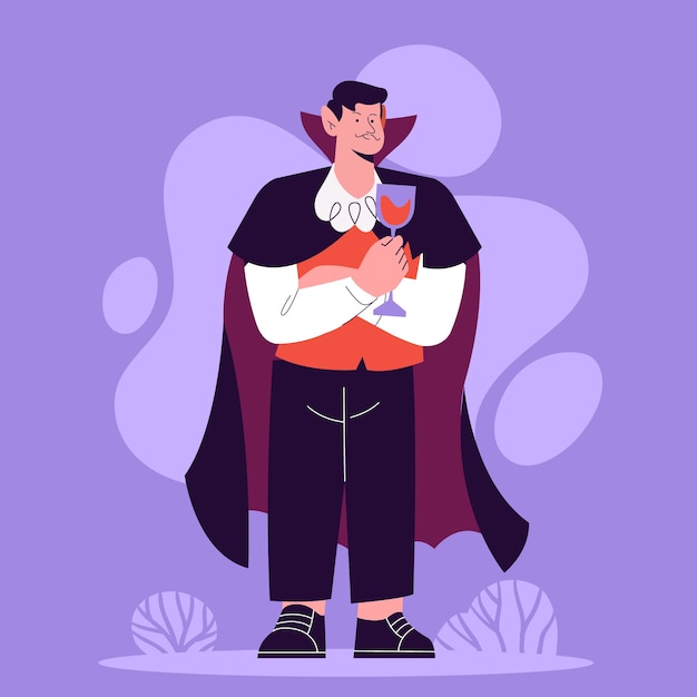 Ilustración plana de personajes aterradores
