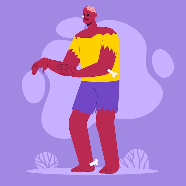 Ilustración plana de personajes aterradores