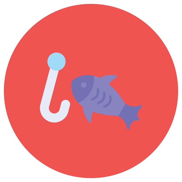 Ilustración plana de pesca