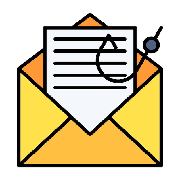 Ilustración plana de phishing por correo electrónico