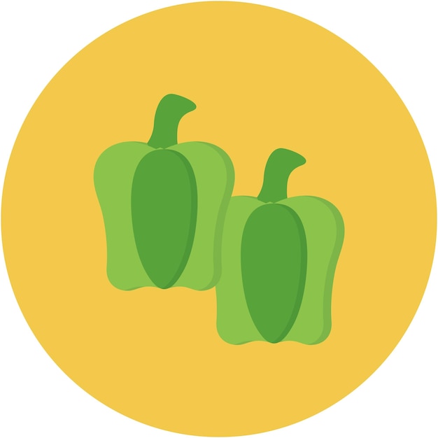 Ilustración plana de pimentón