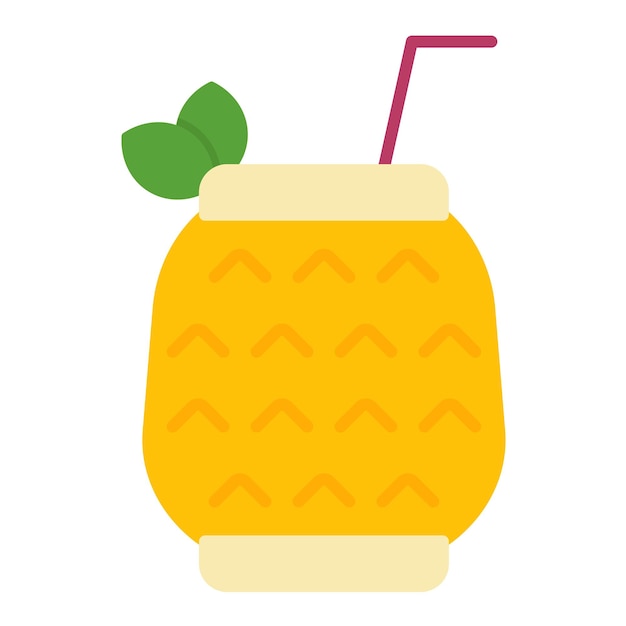 Ilustración plana de piña colada