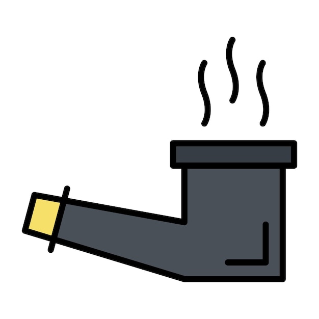 Ilustración plana de pipa para fumar