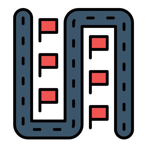 Ilustración plana de pista de atletismo