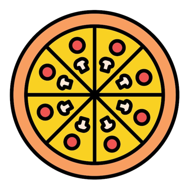 Ilustración plana de pizza
