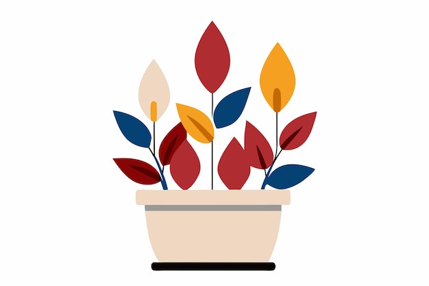 Ilustración plana de plantas ornamentales sobre un fondo blanco