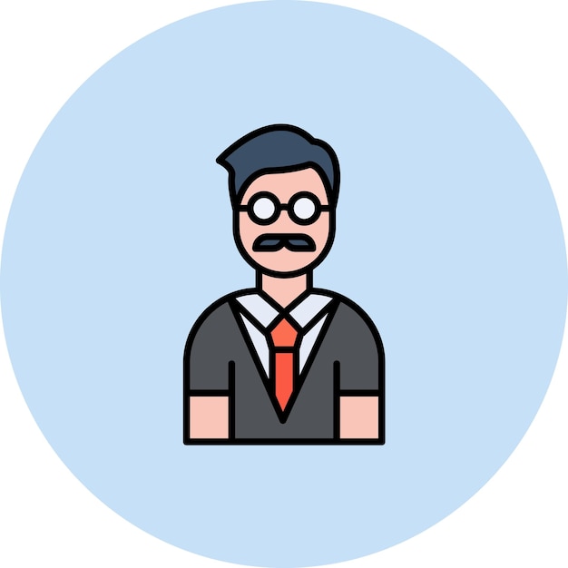 Ilustración plana de profesor masculino