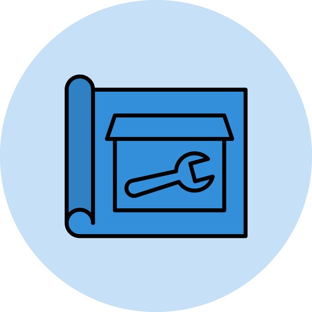 Ilustración plana del proyecto de construcción