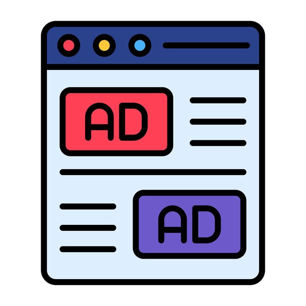 Ilustración plana de publicidad nativa