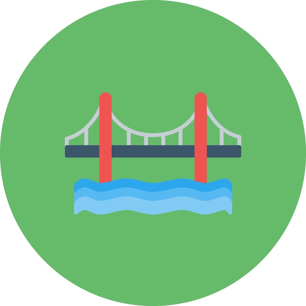 Ilustración plana del puente Golden Gate
