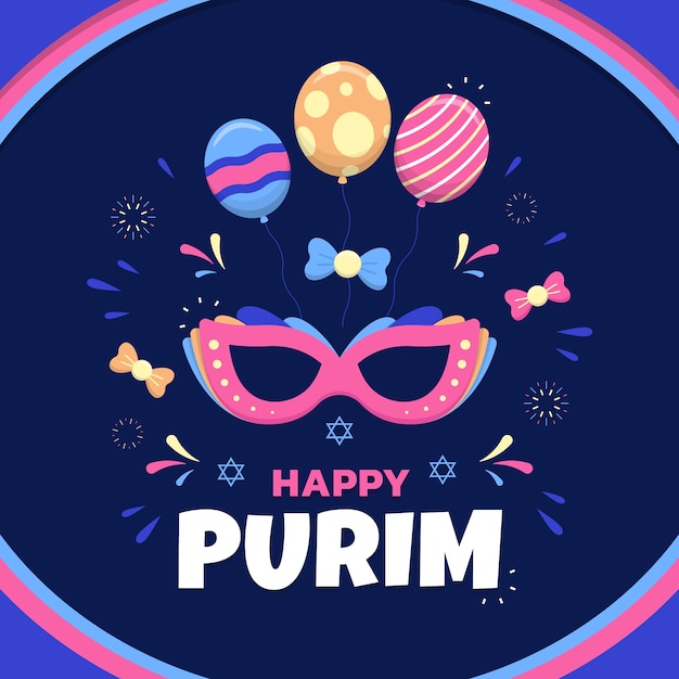 Vector ilustración plana de purim