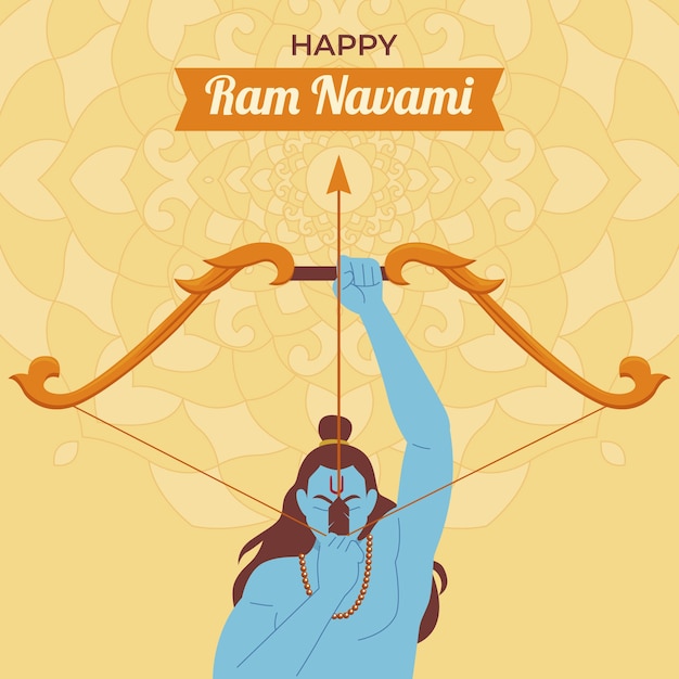 Vector ilustración plana ram navami