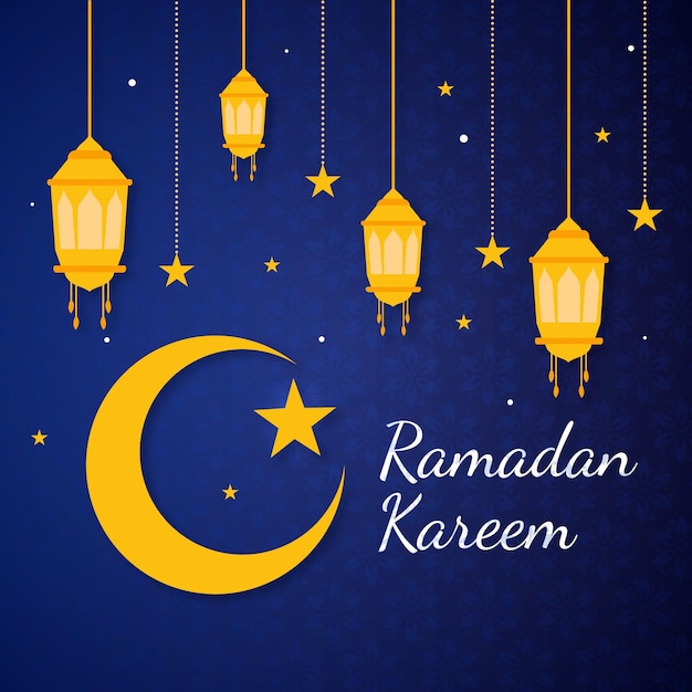 Ilustración plana de ramadán kareem