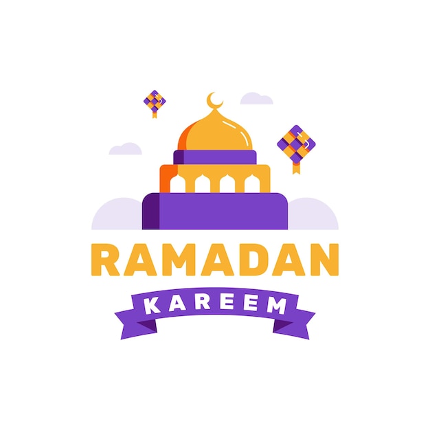 Ilustración plana de Ramadan Kareem