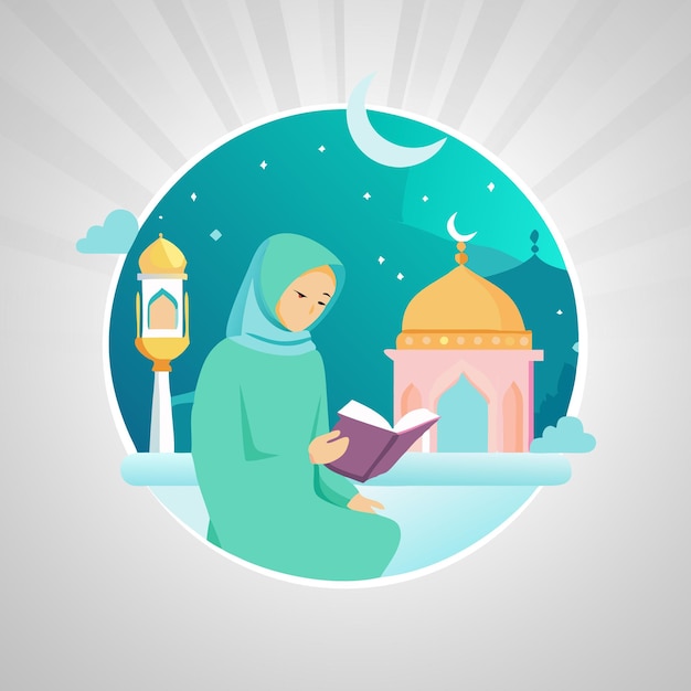 Ilustración plana de Ramadán Ramadán