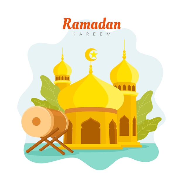 Vector ilustración plana de ramadán