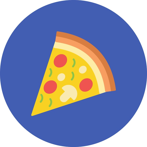 Ilustración plana de rebanada de pizza