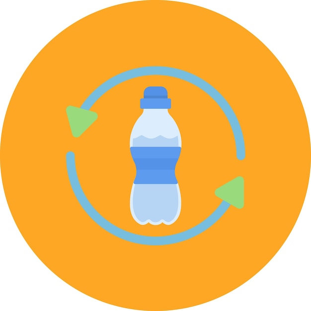 Ilustración plana de reciclaje de plástico