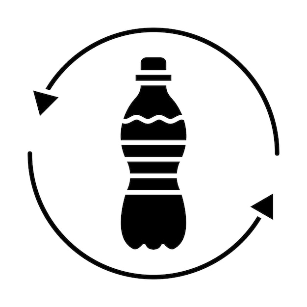Ilustración plana de reciclaje de plástico