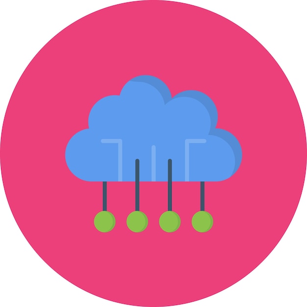 Ilustración plana de la red en la nube