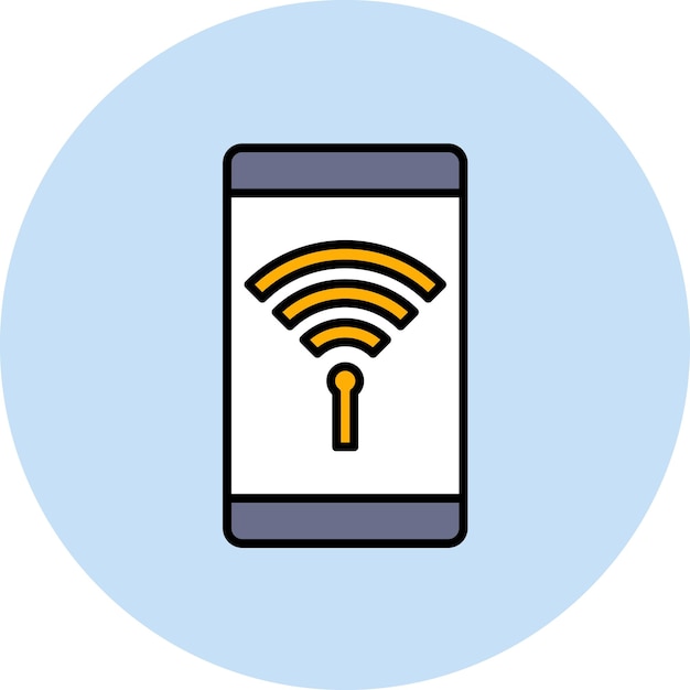 Ilustración plana de la red Wi-Fi