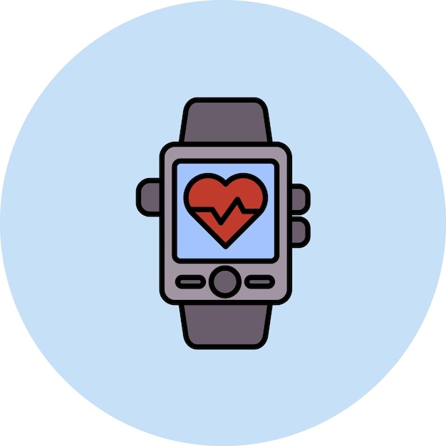 Ilustración plana de un reloj deportivo