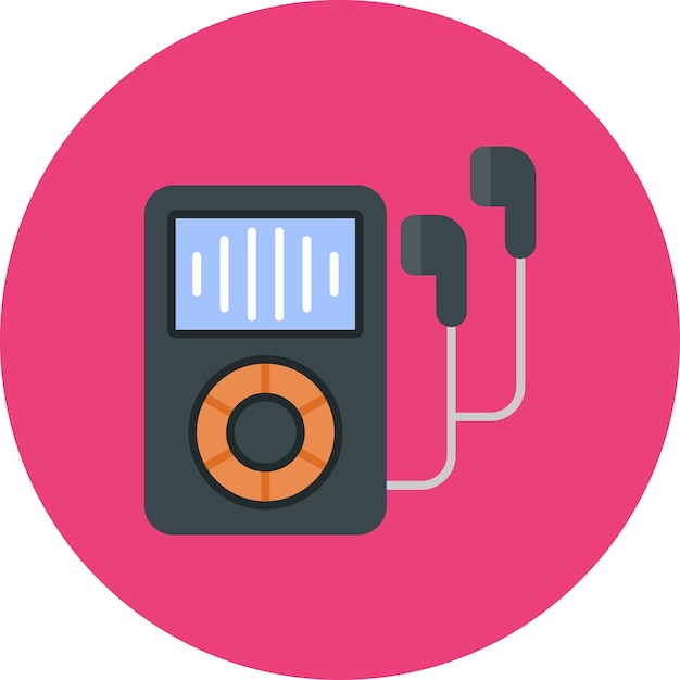 Ilustración plana del reproductor de música