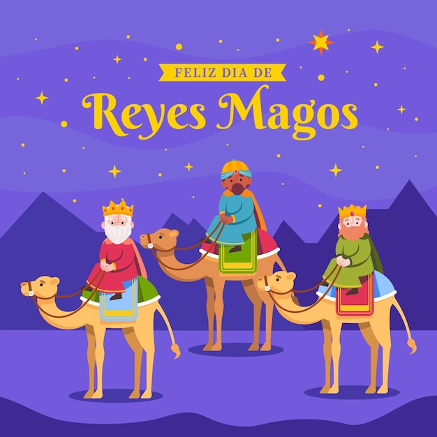 Vector ilustración plana de reyes magos