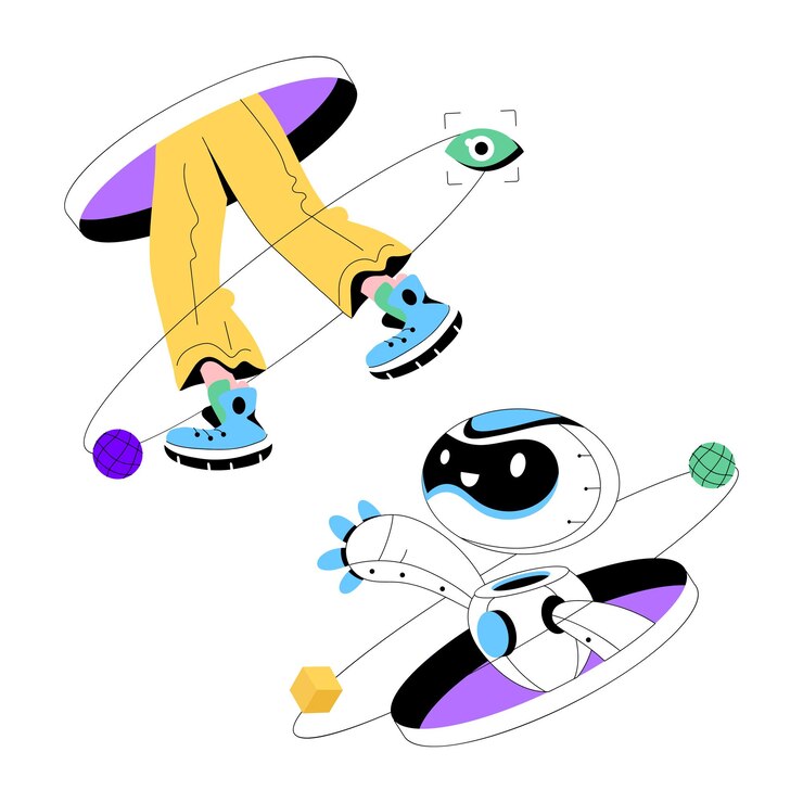 Vector ilustración plana de robot ai moderno
