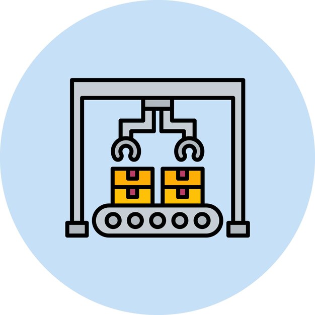 Ilustración plana del robot transportador