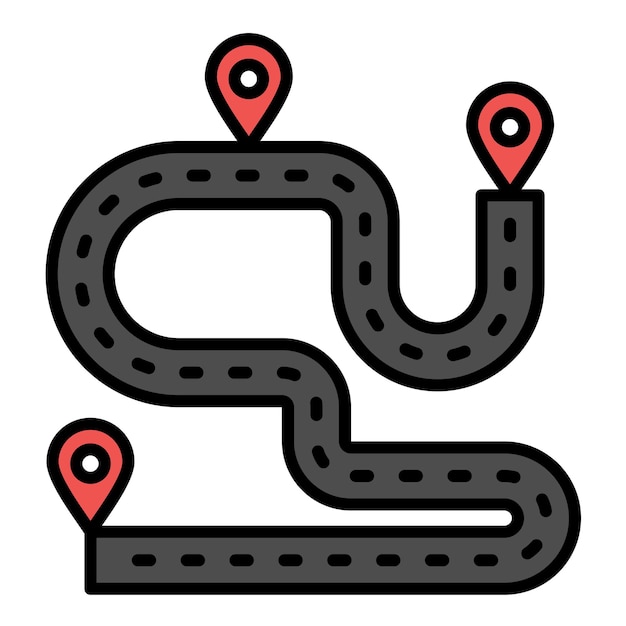 Ilustración plana de la ruta de la carrera