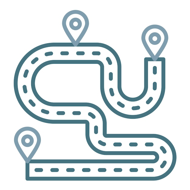 Ilustración plana de la ruta de la carrera
