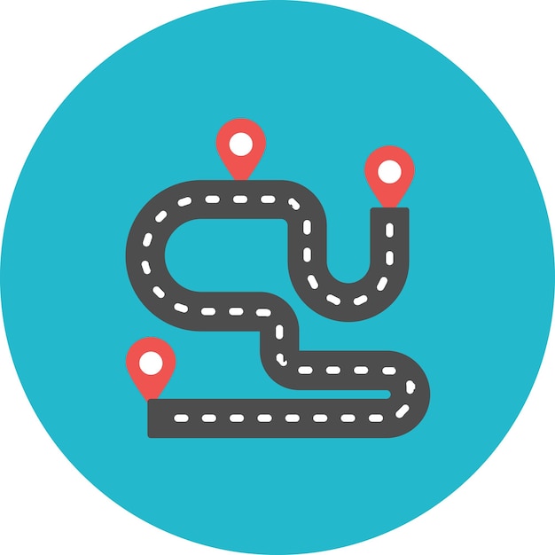 Ilustración plana de la ruta de la carrera