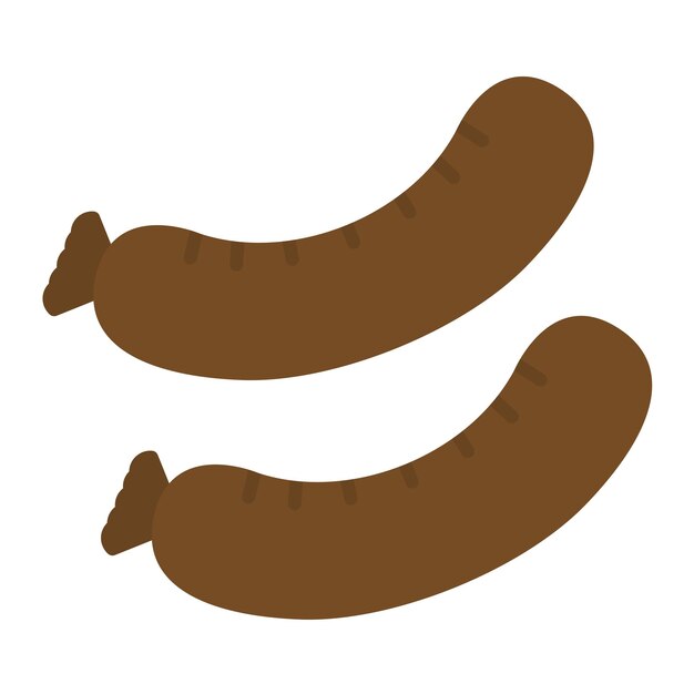 Ilustración plana de salchicha