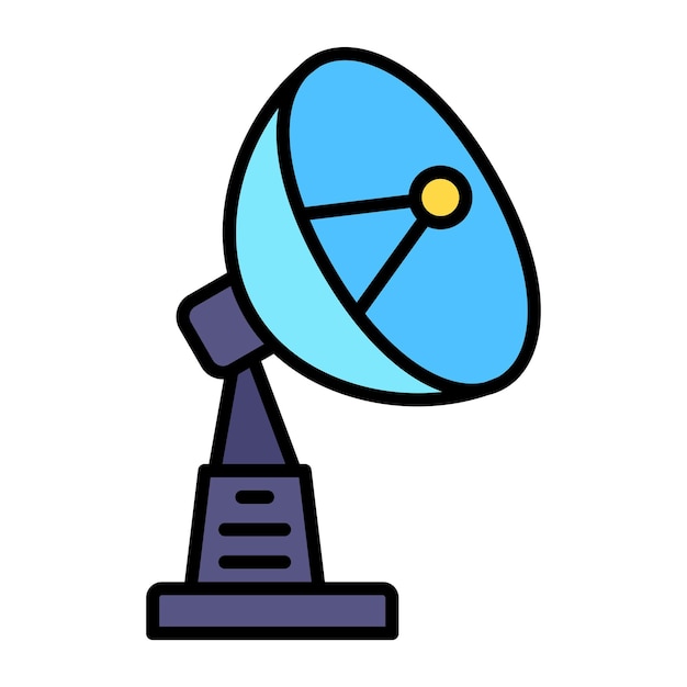 Ilustración plana del satélite