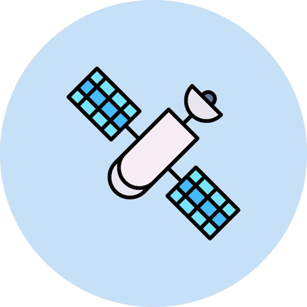 Ilustración plana del satélite