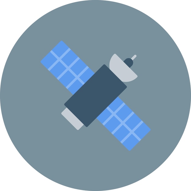 Ilustración plana del satélite