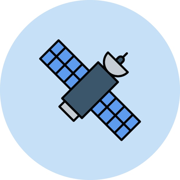 Ilustración plana del satélite