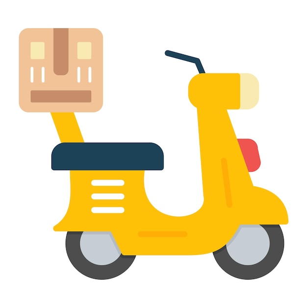 Ilustración plana del scooter de entrega
