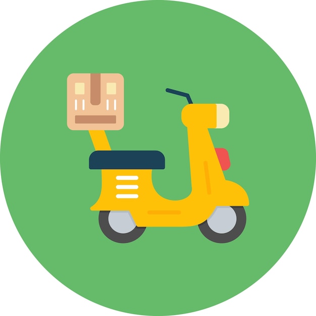 Ilustración plana del scooter de entrega