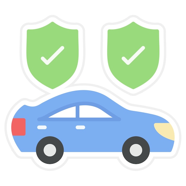 Ilustración plana de seguridad del coche