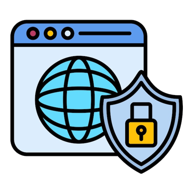 Ilustración plana de seguridad de Internet