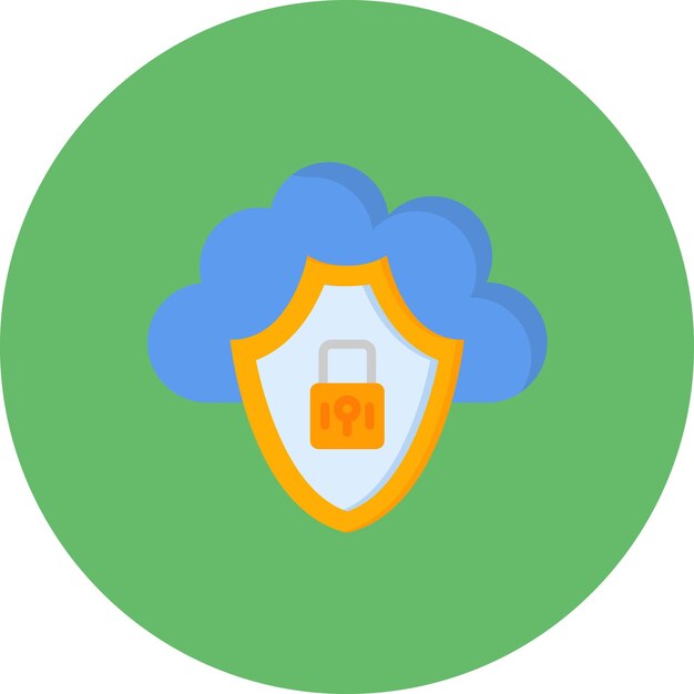 Ilustración plana de seguridad en la nube