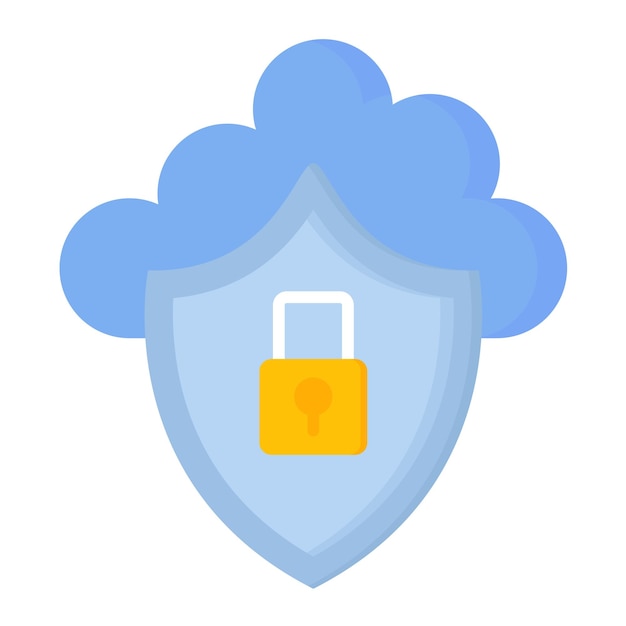 Ilustración plana de seguridad en la nube