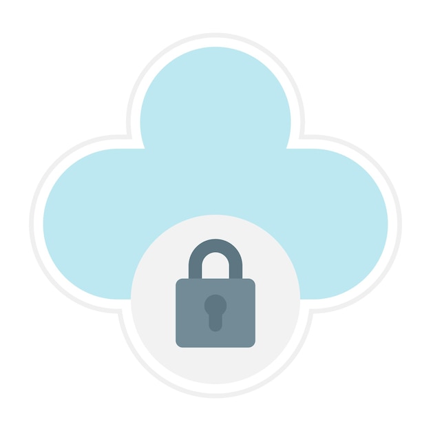 Ilustración plana de seguridad en la nube