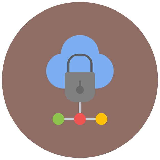 Ilustración plana de seguridad en la nube
